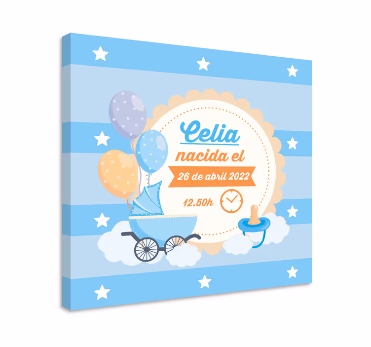 Cocktail canvas baby announcement celebration - TenStickers