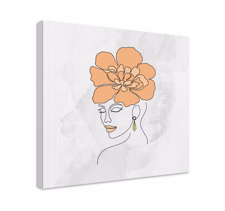 Minimalist flower face  bedroom wall prints - TenStickers