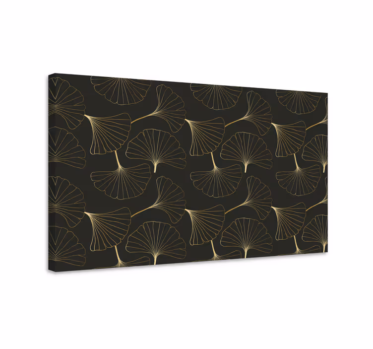 Flowers canvas with elegant ginkgo leaves - TenStickers