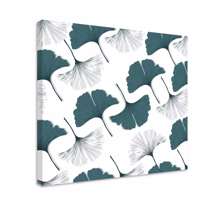 Flowers canvas with ginkgo leaf designs - TenStickers