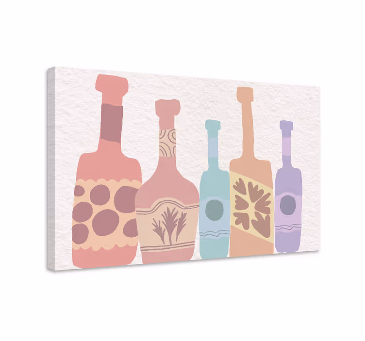 Ornamental canvas print of vibrant bottle shapes - TenStickers