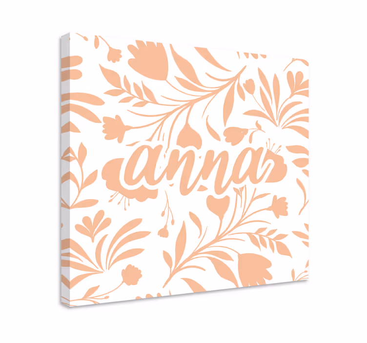 Pink vintage leaves pattern Plant canvas prints - TenStickers