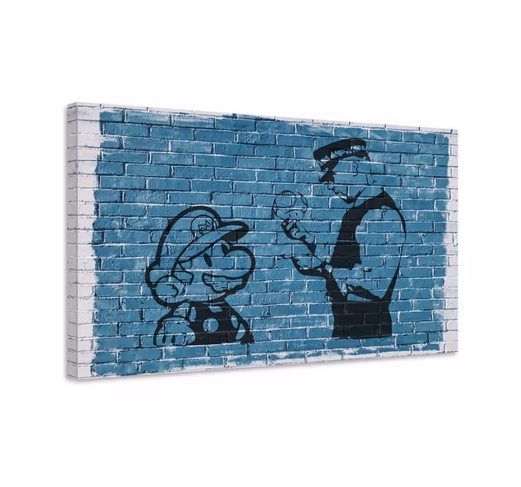 Videgoames canvas mario and officer - TenStickers