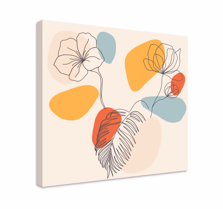 Botanic wall art colourful canvas - TenStickers