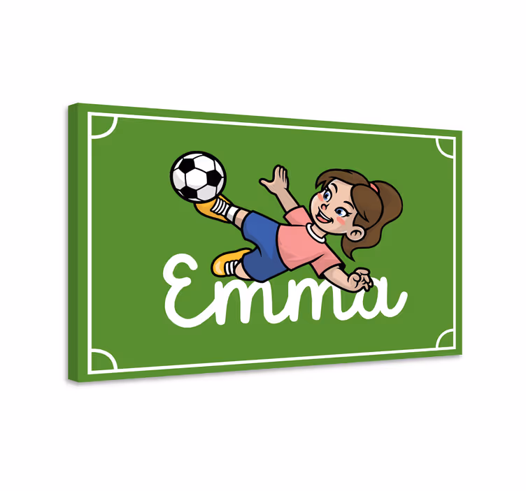 Girl football player personalised canvas - TenStickers