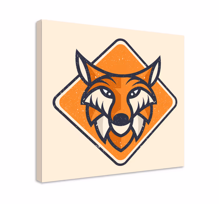Geometric-animal modern Fox canvas prints - TenStickers