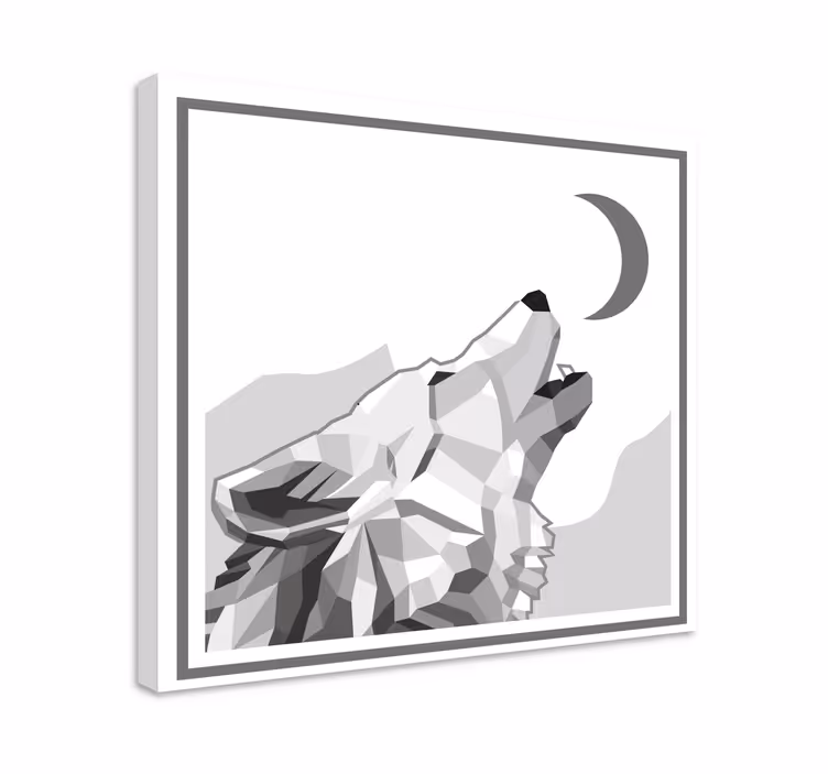 Dog wall art howling wolf print - TenStickers