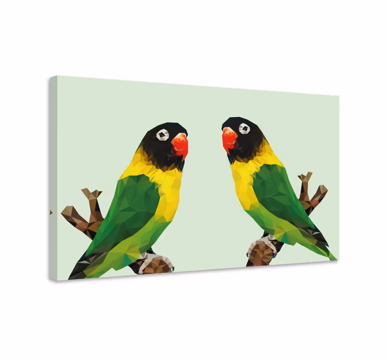 Geometric-animals pair of birds bird canvas - TenStickers