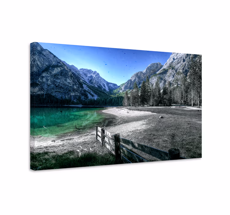 Landscape canvas tranquil mountain lake - TenStickers