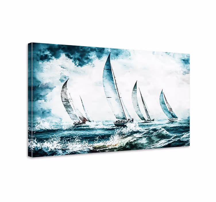 Sail boat canvas painting - TenStickers