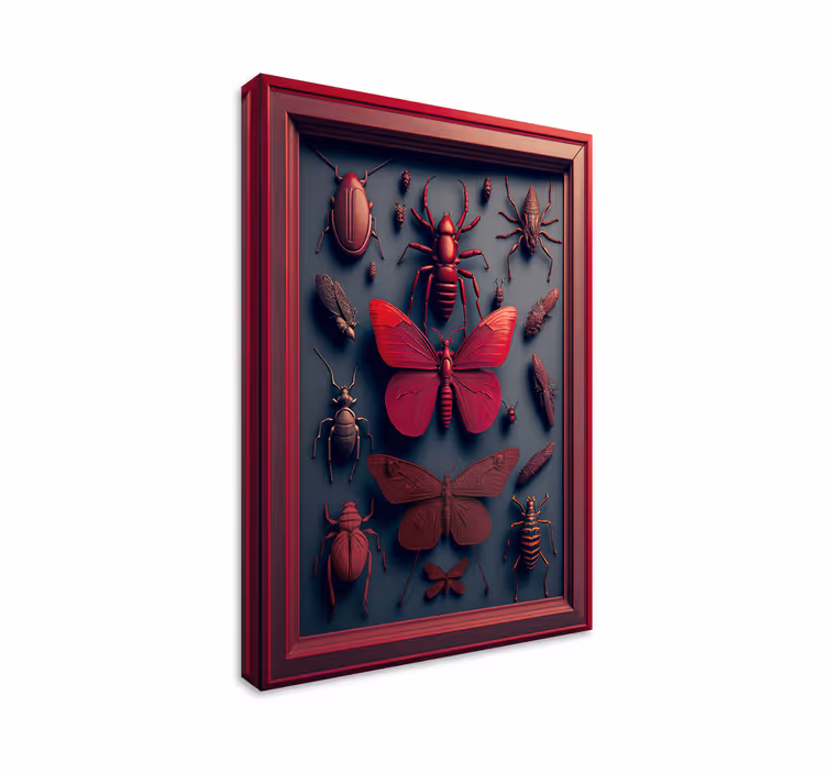 Framed Insect Collection Canvas - TenStickers