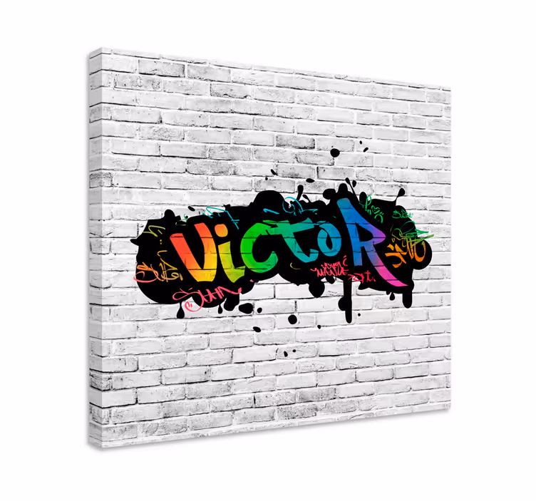 Graffiti custom name bedroom wall canvas - TenStickers