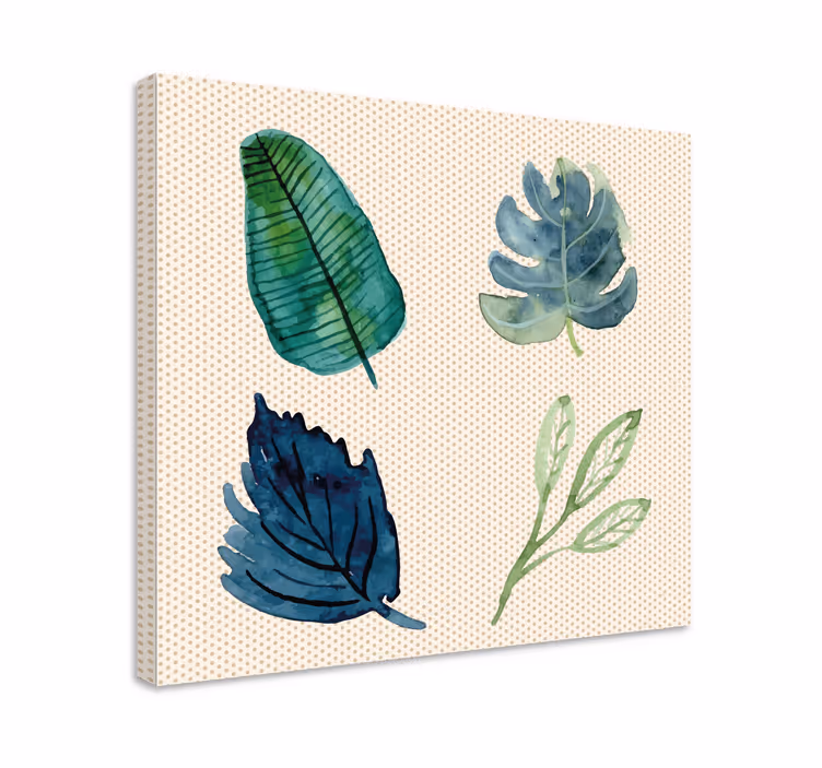 Tropical leaves living room wall art - TenStickers