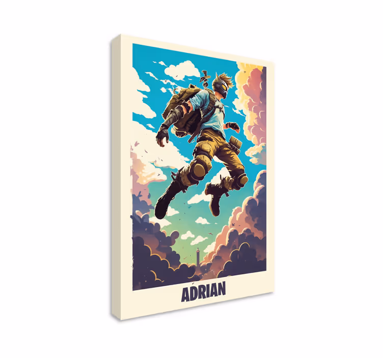 epic character with personalized name canvas - TenStickers