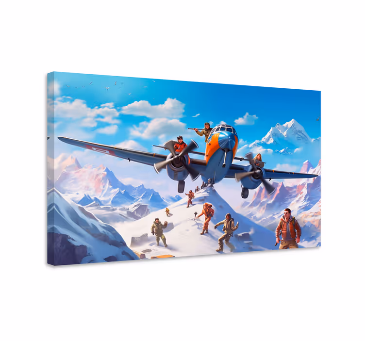 characters on an aeroplane Videgoames canvas - TenStickers