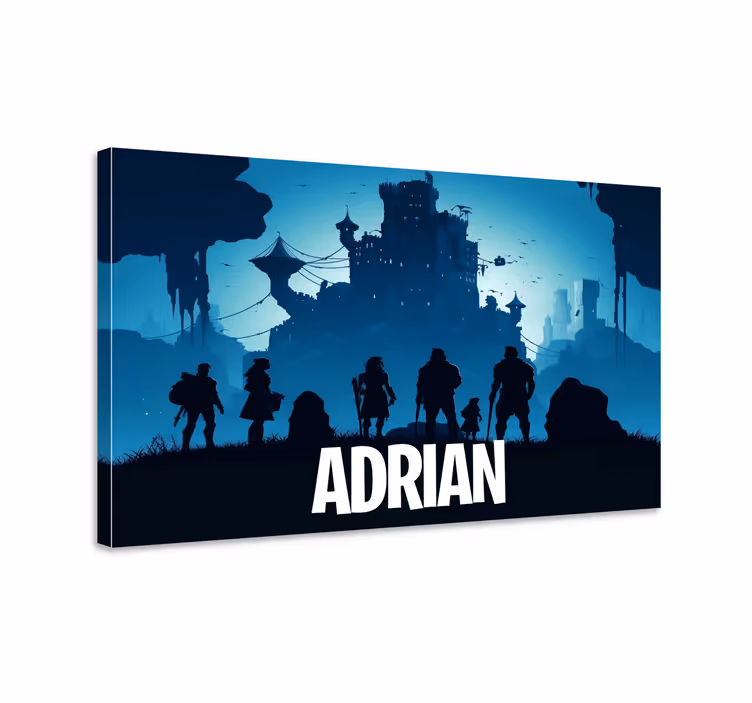 Blue epic castle Videgoames canvas - TenStickers