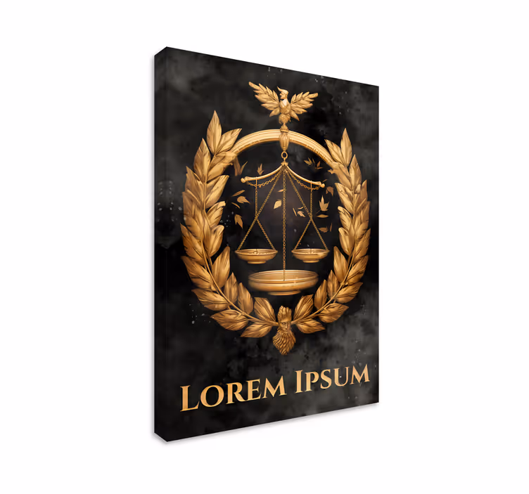 Balance of justice office framed canvas - TenStickers