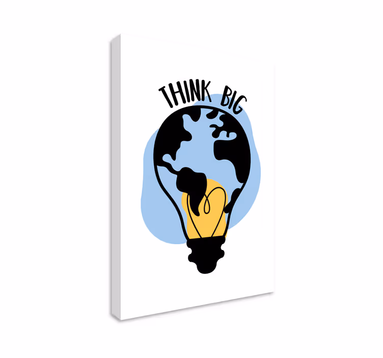Light bulb shaped world inspirational canvas - TenStickers