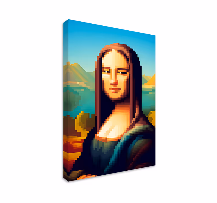Gioconda pixel design canvas art - TenStickers