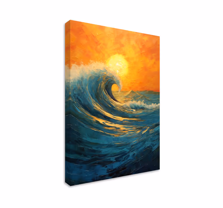 Sunrise wave landscape canvas - TenStickers