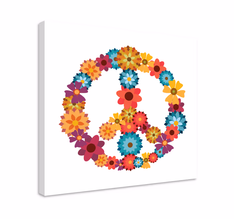 hippie symbol flower canvas - TenStickers
