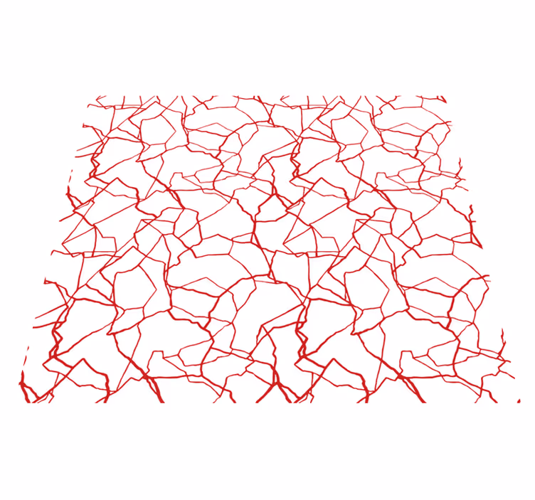 Cracking red pattern white vinyl rug - TenStickers