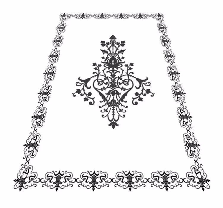 Aged damask white vinyl rug - TenStickers