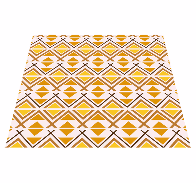 Geometric graphic design yellow vinyl rug - TenStickers