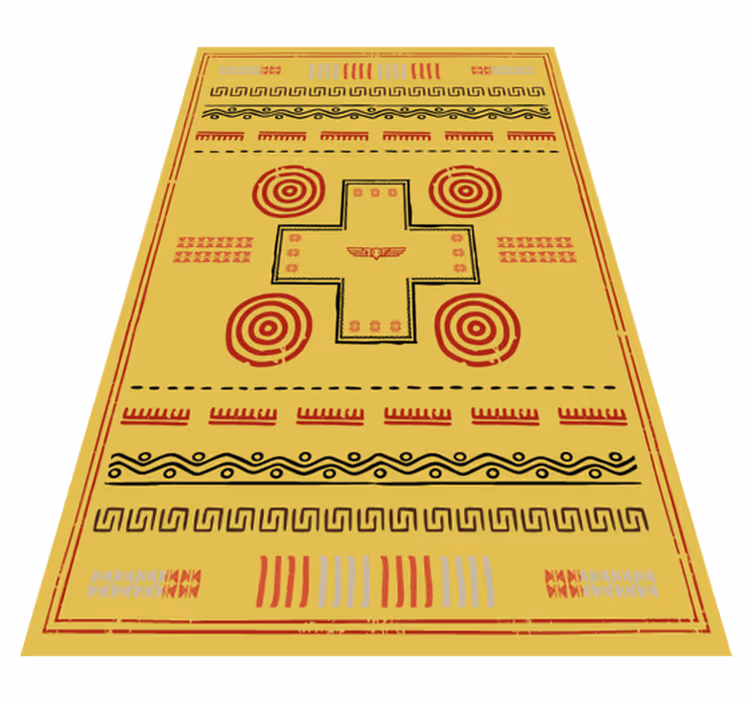 Ethnic design yellow vinyl rug - TenStickers