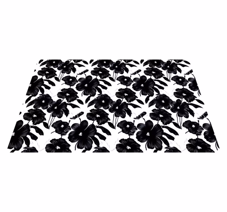 black poppy vinyl rug flowers - TenStickers