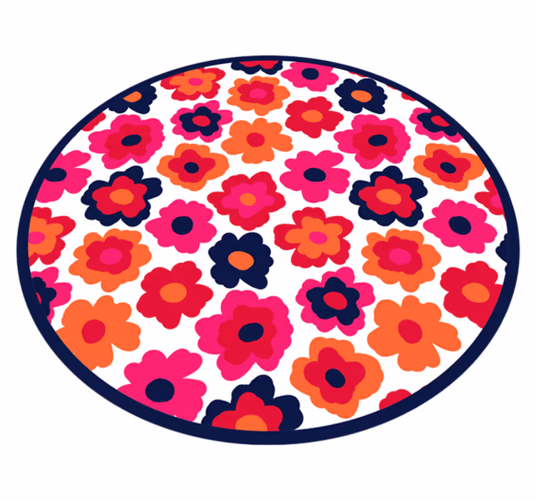 Red poppy vinyl rug flowers - TenStickers