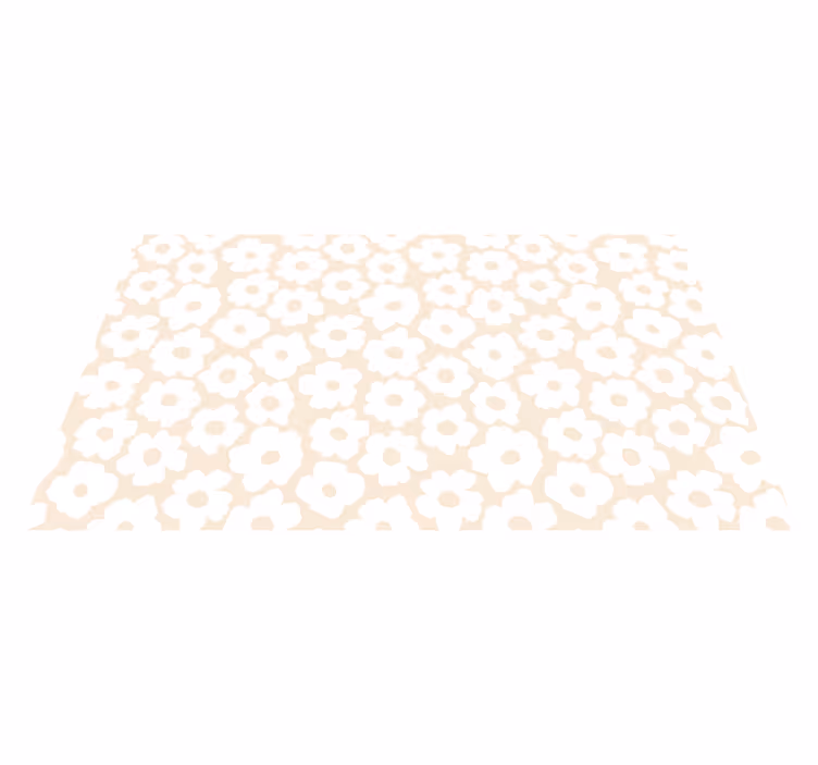 White poppy vinyl rug flowers - TenStickers