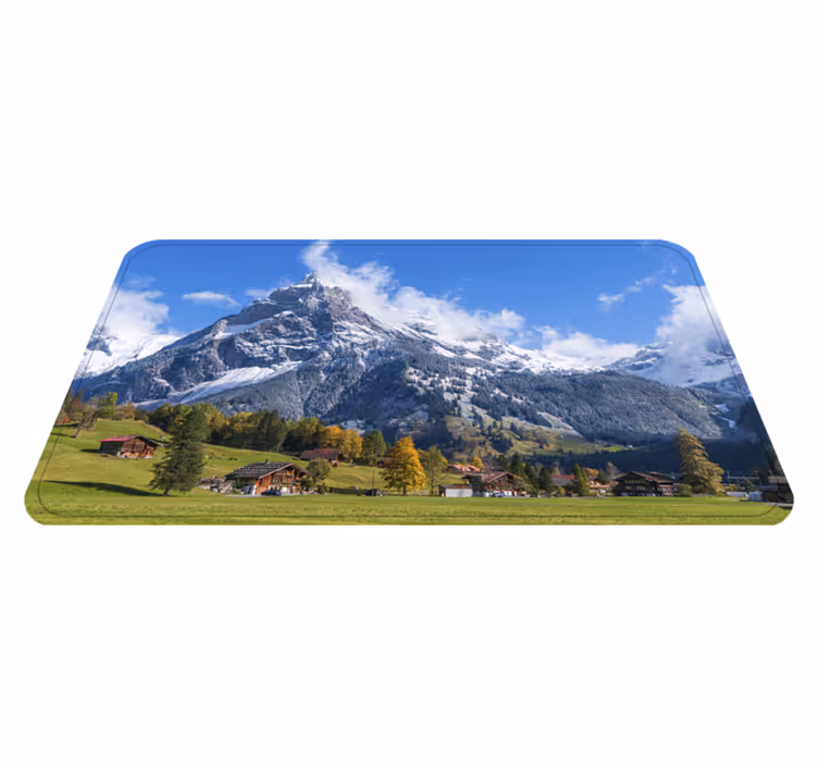 Alps view vinyl rug bathroom - TenStickers