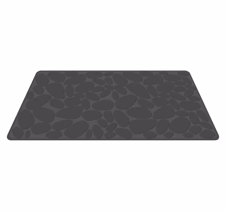 Grey rock effect vinyl rug bathroom - TenStickers