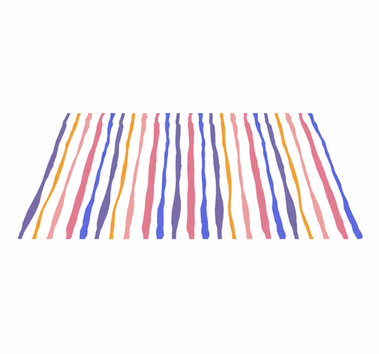 Colourful wide stripes vinyl rug bathroom - TenStickers