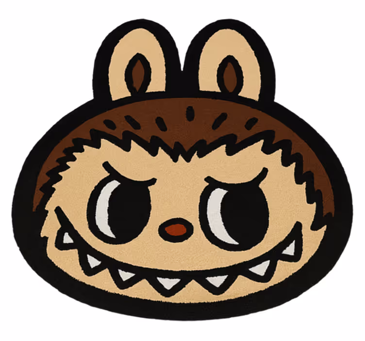 Classic brown Labubu vinyl rug - TenStickers