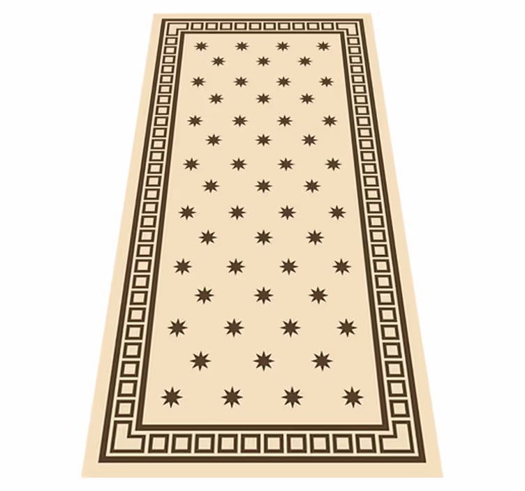 Vintage beige motif kitchen vinyl rug - TenStickers