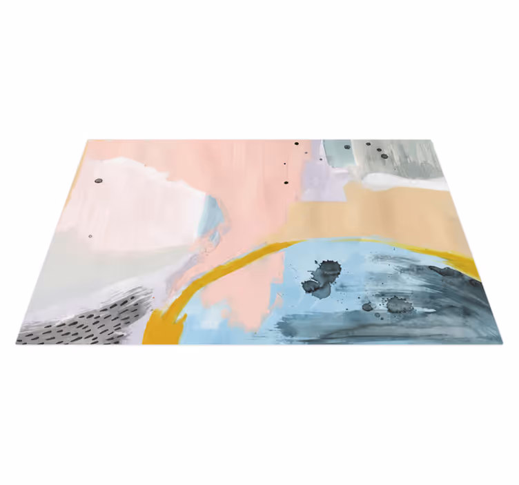 Living room vinyl rug colorful art - TenStickers