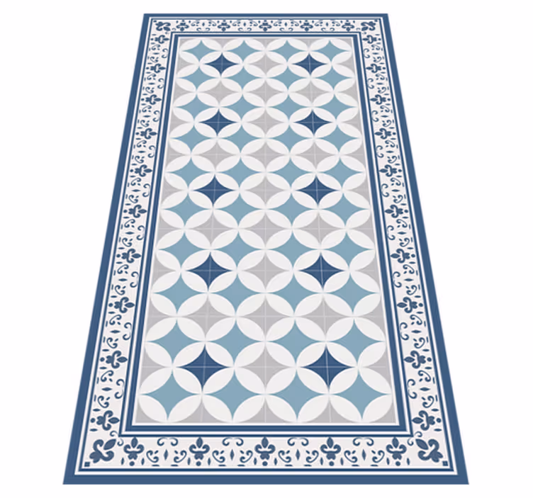 Azure tile kitchen vinyl rug - TenStickers