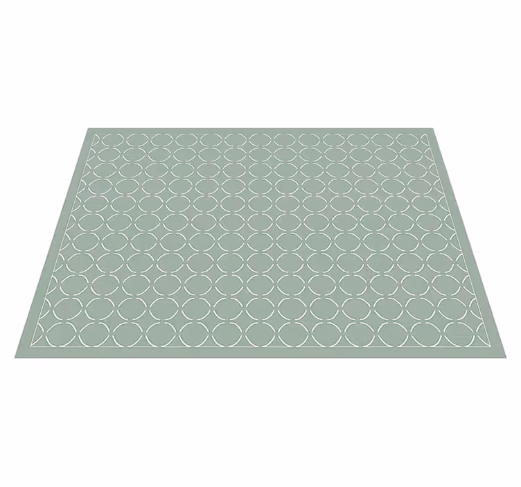 Muted celadon lattice kitchen vinyl rug - TenStickers
