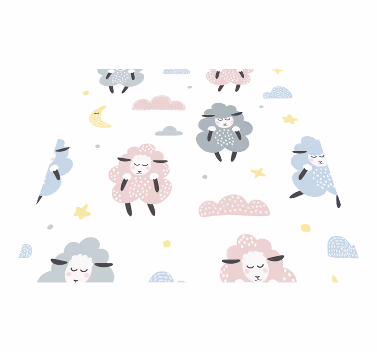 Animal vinyl rug with sheep design for kids - TenStickers