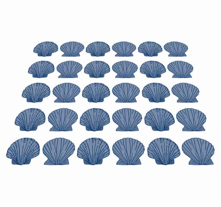 Animal vinyl rug in seashell blue tones - TenStickers