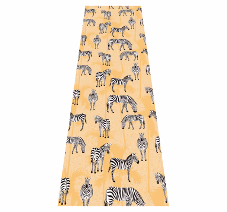 Animal vinyl rug with zebra and palms design - TenStickers
