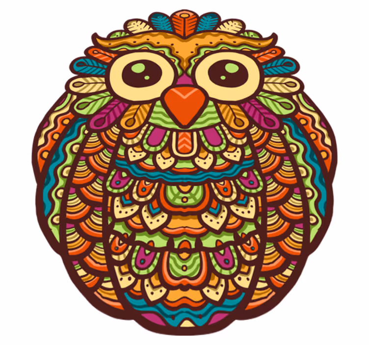 Animal vinyl rug vibrant owl design - TenStickers