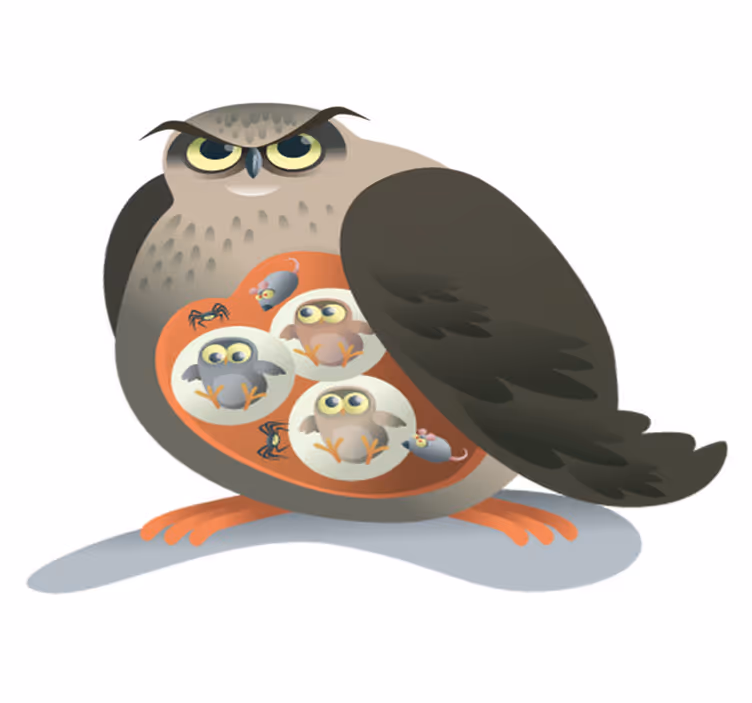 Animal vinyl rug mother owl - TenStickers