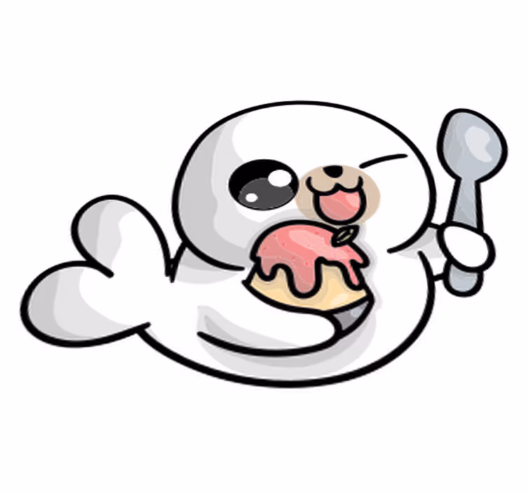 Animal vinyl rug anime baby seal - TenStickers
