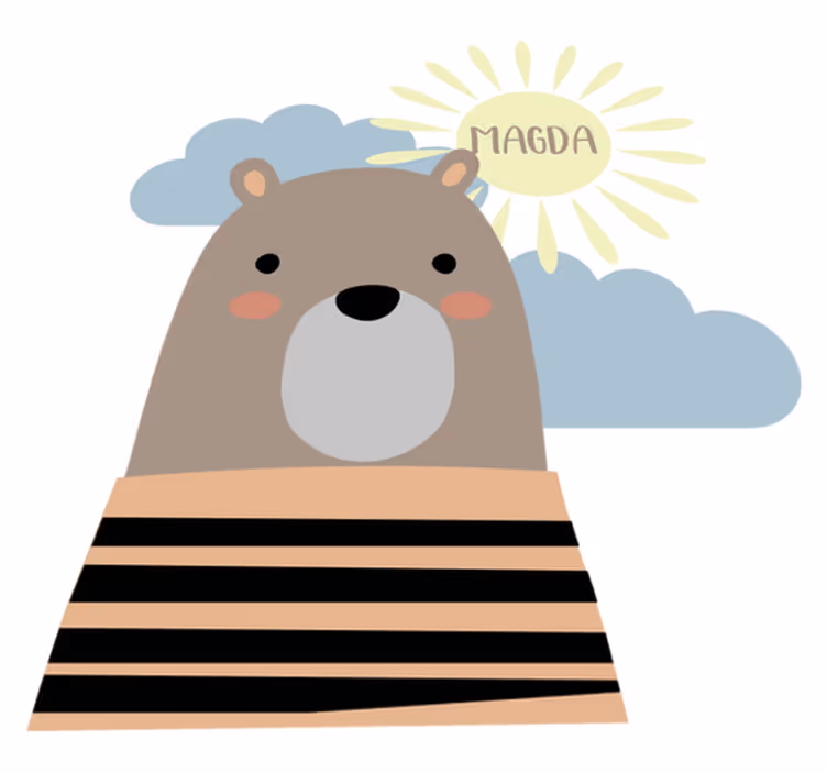 Customisable brown bear animal vinyl rug - TenStickers