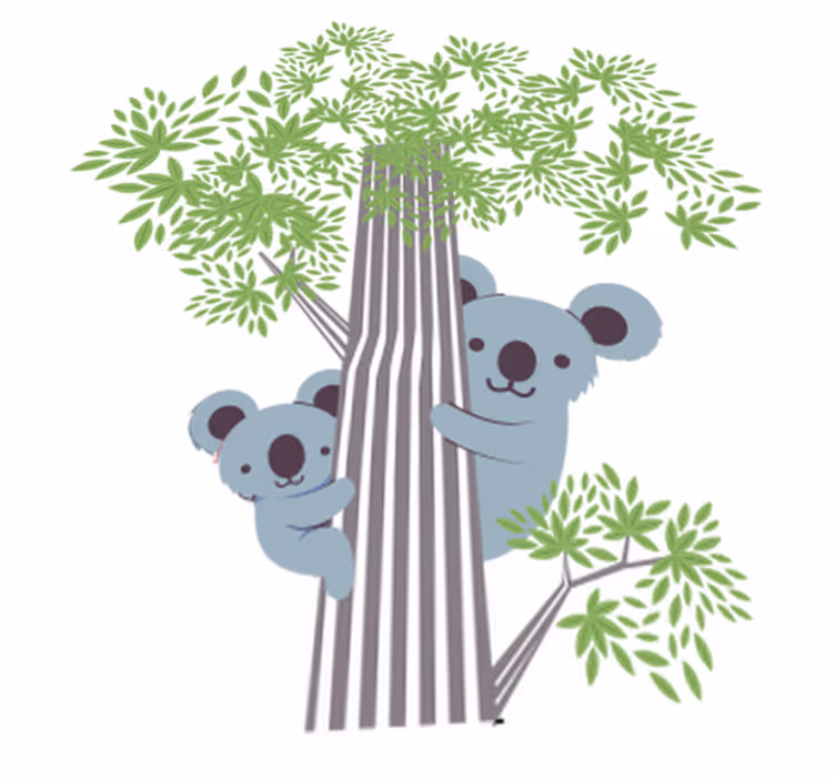 Animal vinyl rug featuring koalas on a tree - TenStickers