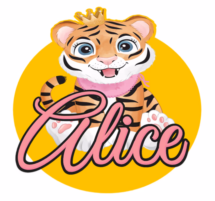 Animal vinyl rug cute tiger design - TenStickers