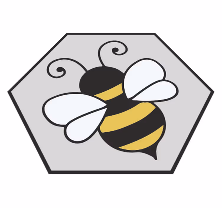 Animal vinyl rug bee hexagon pattern - TenStickers